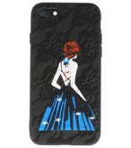 Zwart Chinees Borduurwerk TPU back case hoesje voor Apple iPhone 7 / 8