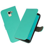 Groen booktype wallet case Hoesje voor Samsung Galaxy J8