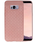 Roze Geweven TPU case hoesje voor Samsung Galaxy S8 Plus