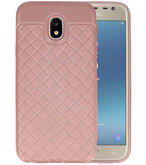 Roze Geweven TPU case hoesje voor Samsung Galaxy J3 2017