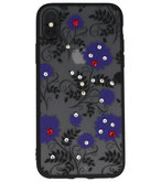 Paars Diamant Lotus Back Cover Hoesje voor iPhone X