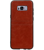 Bruin Back Cover 2 Pasjes Hoesje voor Samsung Galaxy S8 Plus
