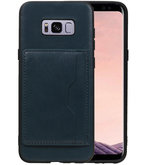 Navy Staand Back Cover 1 Pasje Hoesje voor Samsung Galaxy S8 Plus