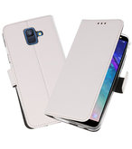 Wit Bookstyle Wallet Cases Hoesje voor Samsung Galaxy A6 (2018)