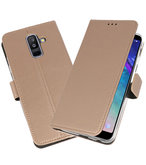 Goud Bookstyle Wallet Cases Hoesje voor Samsung Galaxy A6 Plus (2018)