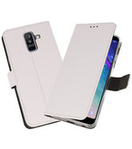Wit Bookstyle Wallet Cases Hoesje voor Samsung Galaxy A6 Plus (2018)