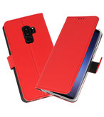 Rood Wallet Cases Hoesje voor Samsung Galaxy S9 Plus
