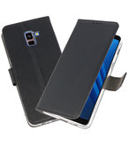 Zwart Wallet Cases Hoesje voor Samsung Galaxy A8 Plus 2018