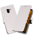 Wit Wallet Cases Hoesje voor Samsung Galaxy A8 2018