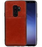Bruin Staand Back Cover 1 Pasje Hoesje voor Samsung Galaxy S9 Plus