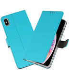 Blauw Wallet Cases Hoesje voor iPhone XS Max