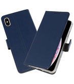 Navy Wallet Cases Hoesje voor iPhone XS Max