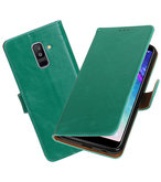 Hoesje voor Samsung Galaxy A6 Plus 2018 Pull-Up Booktype Groen
