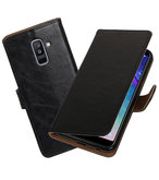 Hoesje voor Samsung Galaxy A6 Plus 2018 Pull-Up Booktype Zwart