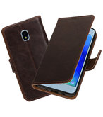 Hoesje voor Samsung Galaxy J3 (2018) Pull-Up Booktype Mocca