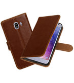 Hoesje voor Samsung Galaxy J4 Pull-Up Booktype Bruin