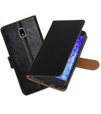 Hoesje voor Galaxy J7 (2018) Pull-Up Booktype Zwart