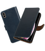 Hoesje voor iPhone XS Max Pull-Up Booktype Blauw