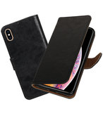 Hoesje voor iPhone XS Max Pull-Up Booktype Zwart