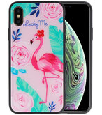 Print Hardcase voor iPhone XS Lucky Me  Flamingo
