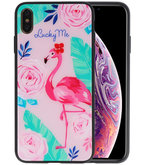 Print Hardcase voor iPhone XS Max Lucky Me Flamingo