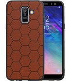Hexagon Hard Case voor Samsung Galaxy A6 Plus 2018 Bruin