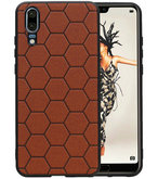 Hexagon Hard Case voor Huawei P20 Bruin