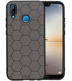 Hexagon Hard Case voor Huawei P20 Lite Grijs