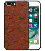 Hexagon Hard Case voor iPhone 8 Plus / iPhone 7 Plus Bruin