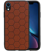 Hexagon Hard Case voor iPhone XR Bruin