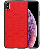 Hexagon Hard Case voor iPhone XS Max Rood