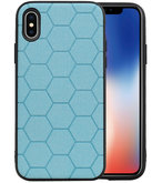 Hexagon Hard Case voor iPhone X / iPhone XS Blauw