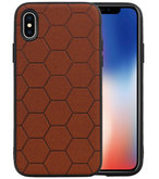Hexagon Hard Case voor iPhone X / iPhone XS Bruin