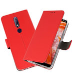 Wallet Cases Hoesje voor Nokia 3.1 Plus Rood