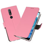 Wallet Cases Hoesje voor Nokia X5 5.1 Plus Roze
