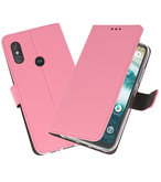 Wallet Cases Hoesje voor Moto One Power Roze
