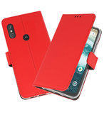 Wallet Cases Hoesje voor Moto One Power Rood