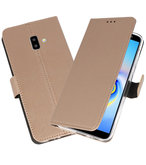 Wallet Cases Hoesje voor Galaxy J6 Plus Goud