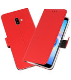Wallet Cases Hoesje voor Galaxy J6 Plus Rood
