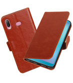 Hoesje voor Samsung Galaxy A6s Pull-Up Booktype Bruin
