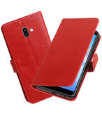 Hoesje voor Samsung Galaxy J6 Plus Pull-Up Booktype Rood