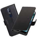 Hoesje voor Nokia 7.1 Pull-Up Booktype Zwart