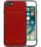 Staand Back Cover 1 Pasjes voor iPhone 8 / 7 Rood