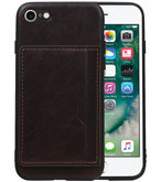 Staand Back Cover 1 Pasjes voor iPhone 8 / 7 Mocca