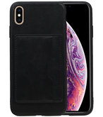 Staand Back Cover 1 Pasjes voor iPhone XS Max Zwart