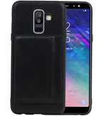 Staand Back Cover 1 Pasjes voor Galaxy A6 Plus 2018 Zwart