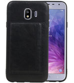 Staand Back Cover 1 Pasjes voor Galaxy J4 Zwart