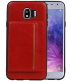 Staand Back Cover 1 Pasjes voor Galaxy J4 Rood