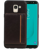 Staand Back Cover 1 Pasjes voor Galaxy J6 Mocca