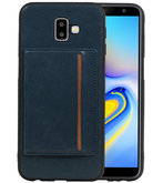 Staand Back Cover 1 Pasjes voor Galaxy J6 Plus Navy